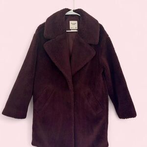 Abercrombie-fitch Women's Burgundy and Brown Coat